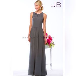 NWT A-line High Jeweled Neckline Grey Dress